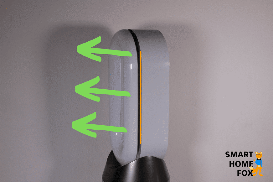 The additional groove for the indirect airflow of the Dyson air purifier.